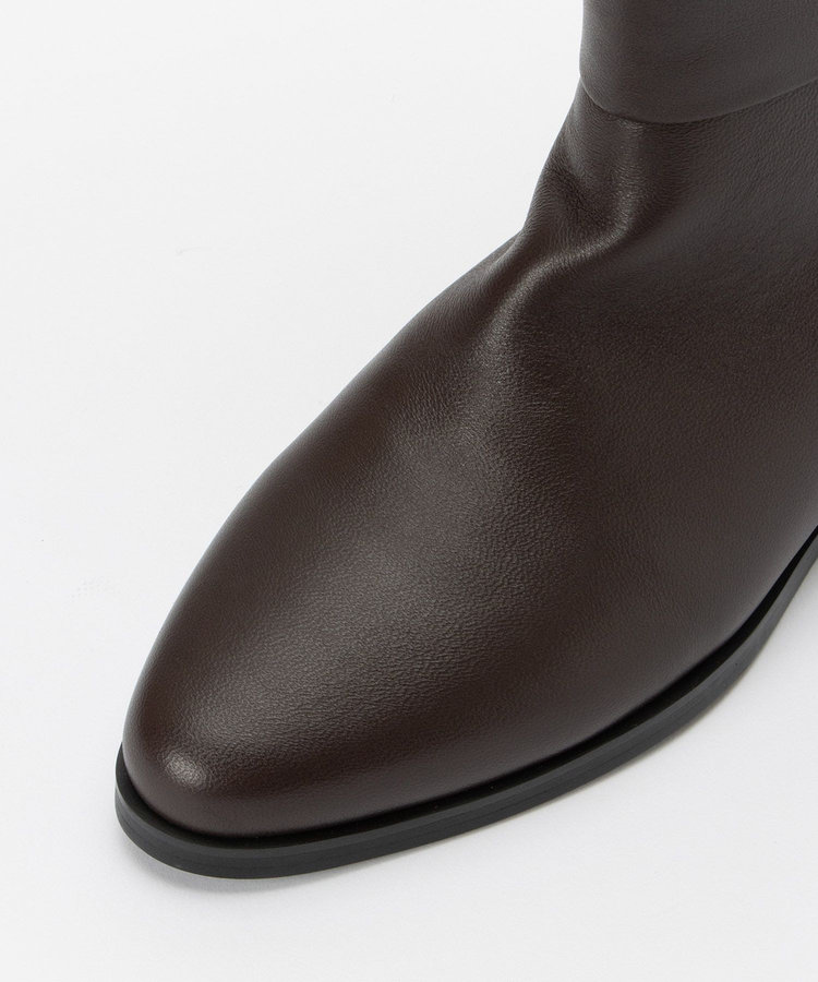 allureville バックジップロングブーツ ダークブラウン (82)