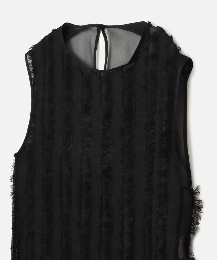 allureville ストライプカットジャガードナローワンピース ブラック (95)