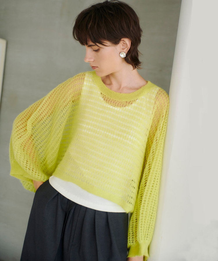 allureville ドライモヘヤメッシュプルオーバー イエロー (21)