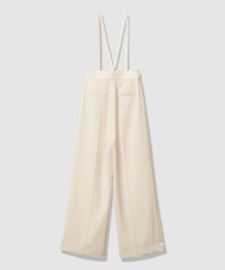 LOULOU WILLOUGHBY 【LOULOU WILLOUGHBY】ダブルクロスハイウエストサロペットパンツ オフホワイト (02)