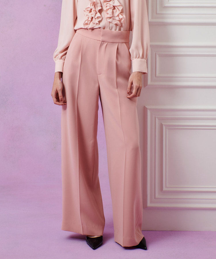 LOULOU WILLOUGHBY 【LOULOU WILLOUGHBY】ダブルクロスハイウエストサロペットパンツ ピンク (41)