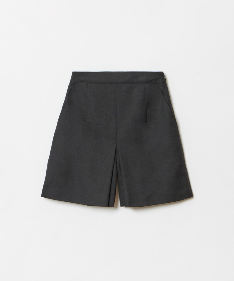 allureville 【セットアップ対応可能】リネンコンシャークスキンショートパンツ ブラック (95)