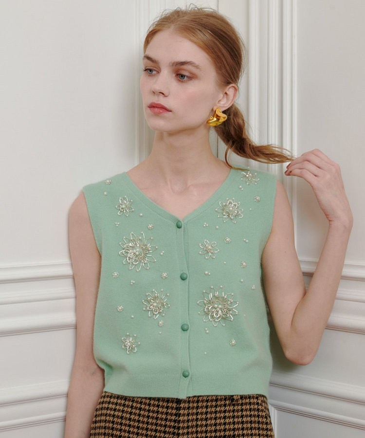 ベスト ジレ 「LOULOU WILLOUGHBY」ビーズフラワージレ レディース LOULOU WILLOUGHBY ベスト ジレ 「LOULOU WILLOUGHBY」ビーズ