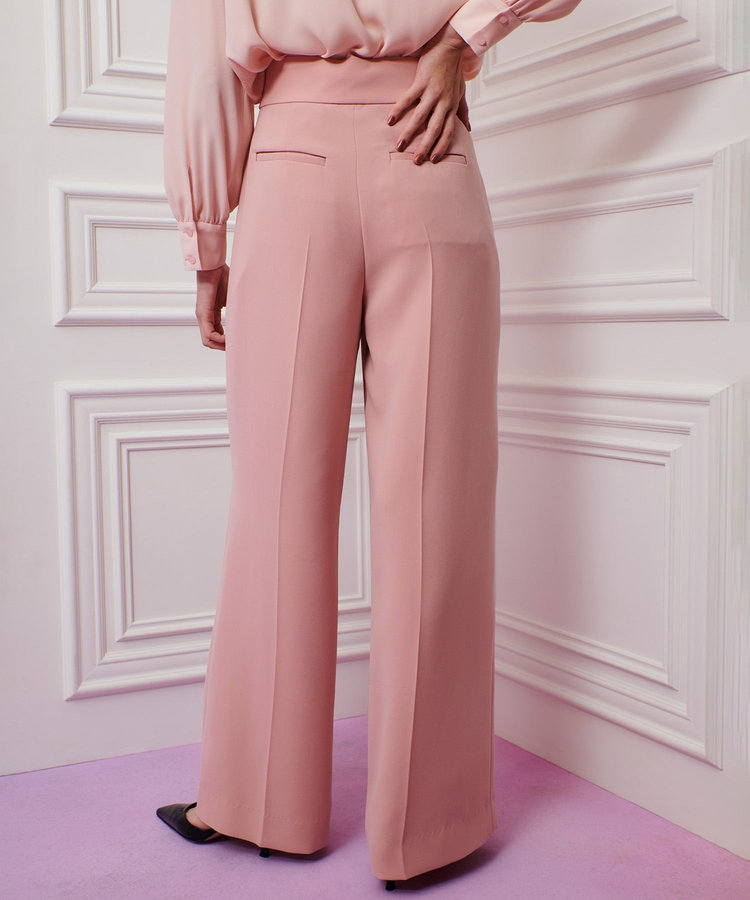 LOULOU WILLOUGHBY 【LOULOU WILLOUGHBY】ダブルクロスハイウエストサロペットパンツ ピンク (41)