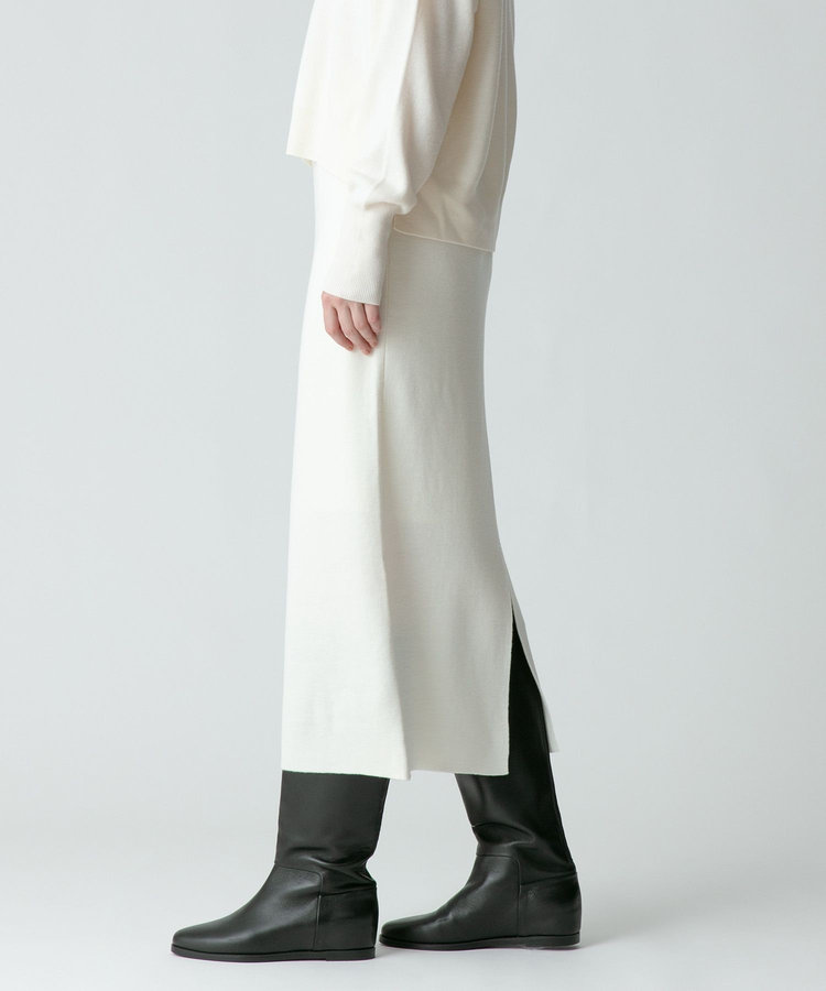 allureville 【セットアップ対応商品】ウールスムースタイトスカート オフホワイト (02)