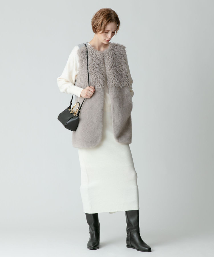 allureville 【セットアップ対応商品】ウールスムースタイトスカート オフホワイト (02)