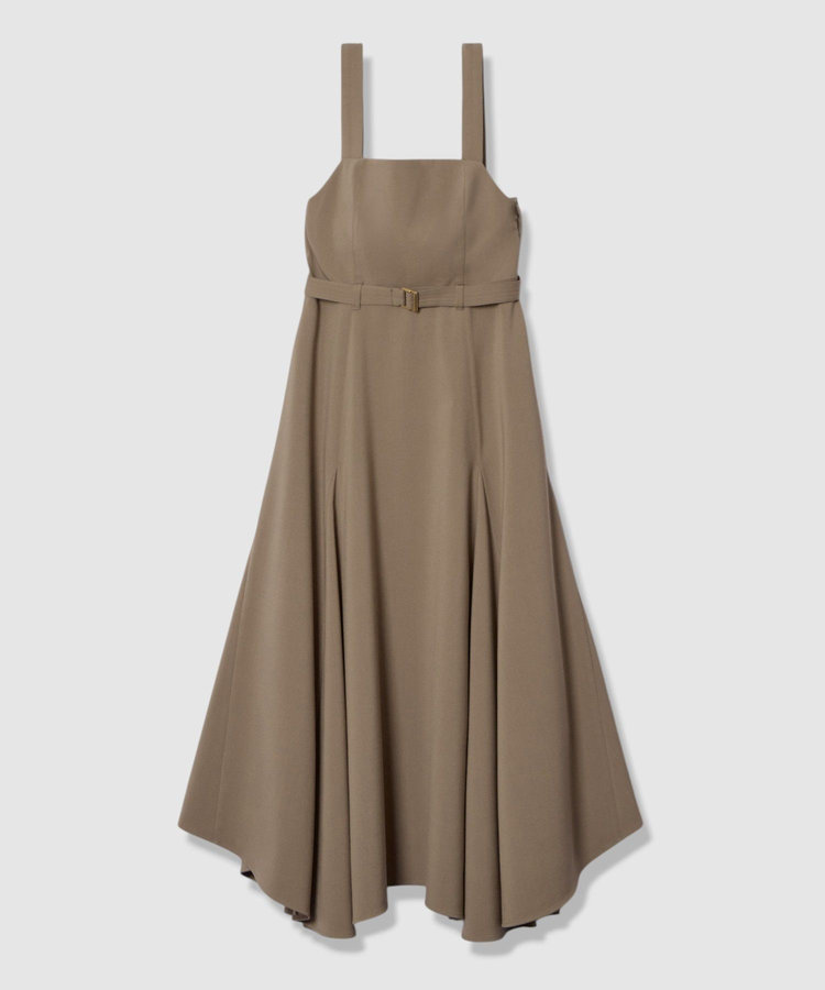 allureville イレギュラーヘムジャンパースカート モカ (85)