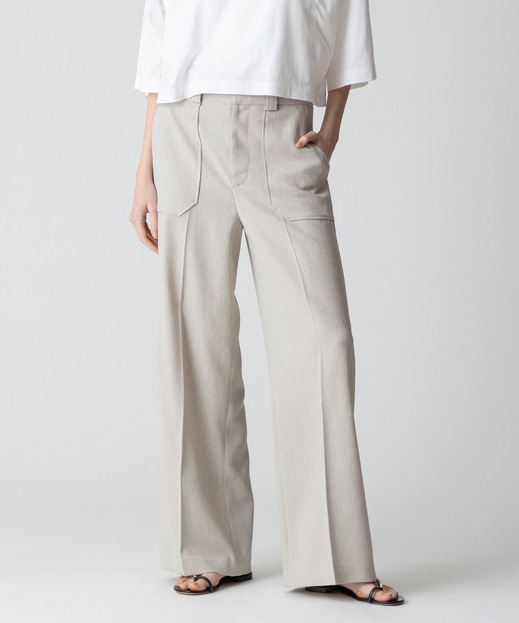 allureville 【セットアップ対応可能】麻調カルゼワイドパンツ ベージュ (11)