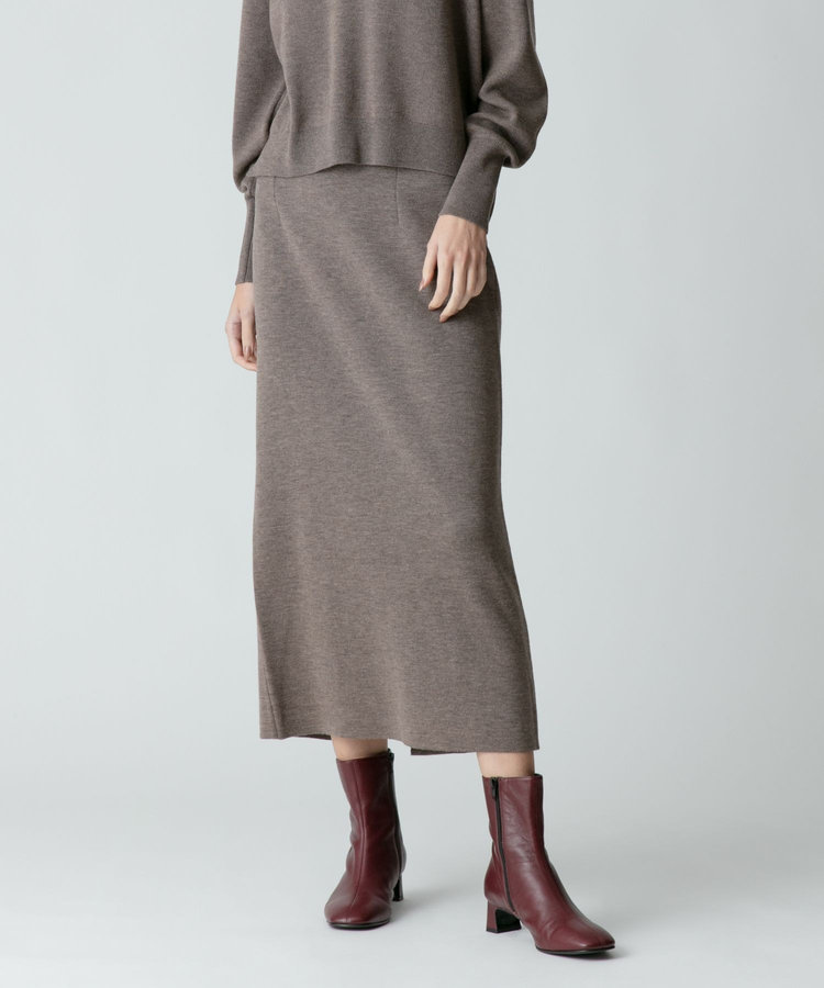 allureville 【セットアップ対応商品】ウールスムースタイトスカート モカ (85)