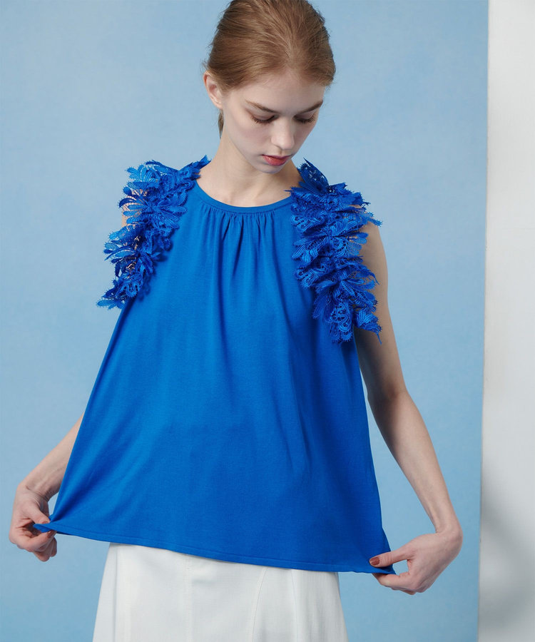 LOULOU WILLOUGHBY 【LOULOU WILLOUGHBY】アームレースプルオーバー ブルー (61)