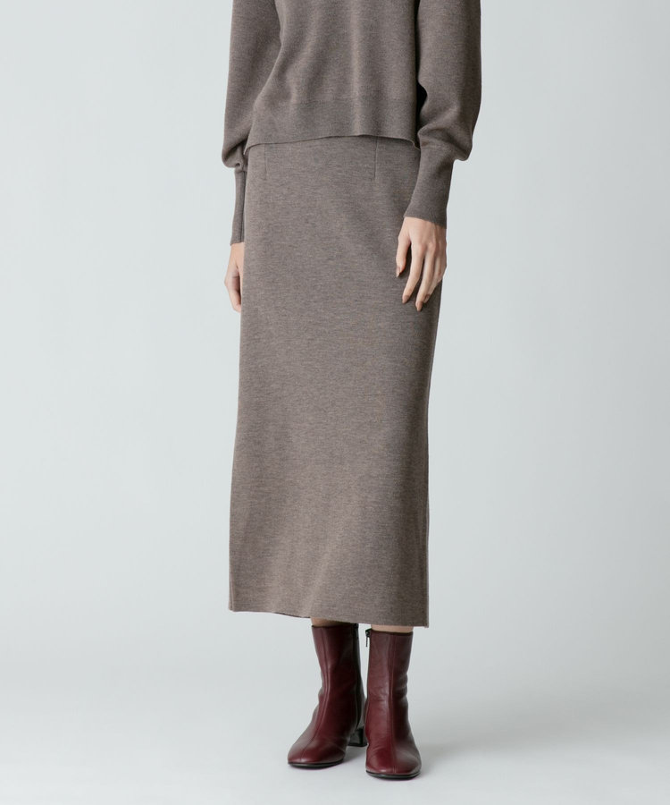 allureville 【セットアップ対応商品】ウールスムースタイトスカート モカ (85)