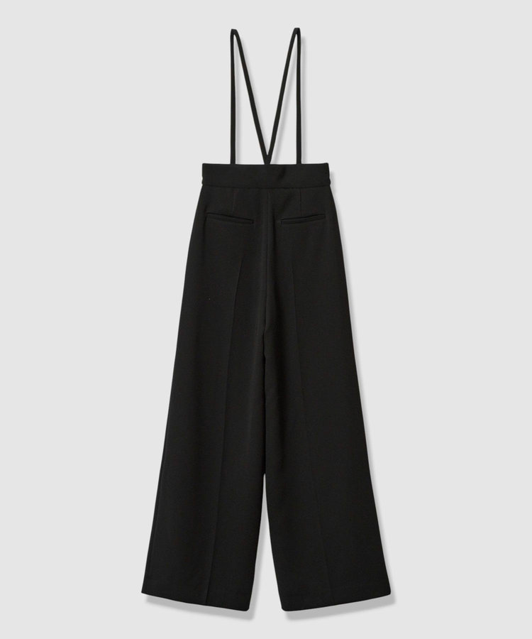 LOULOU WILLOUGHBY 【LOULOU WILLOUGHBY】ダブルクロスハイウエストサロペットパンツ ブラック (95)